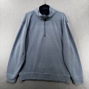 Tailorbyrd Sweater Mens Size XL Blue Quarter Zip Soft Pullover Mock Neck‎ Cozy